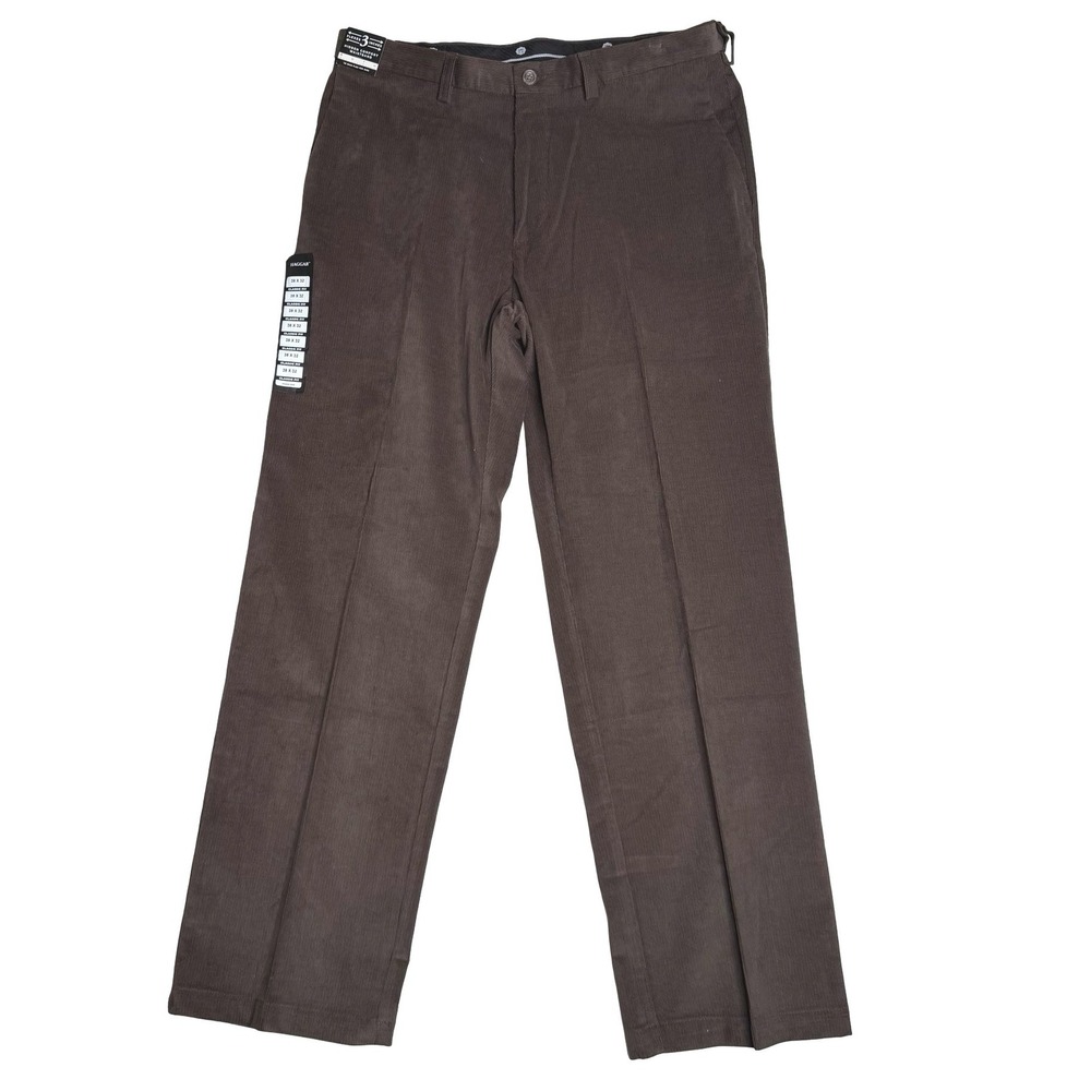 Haggar Premium Stretch Cord Classic Fit Brown Mens Pants 38x32